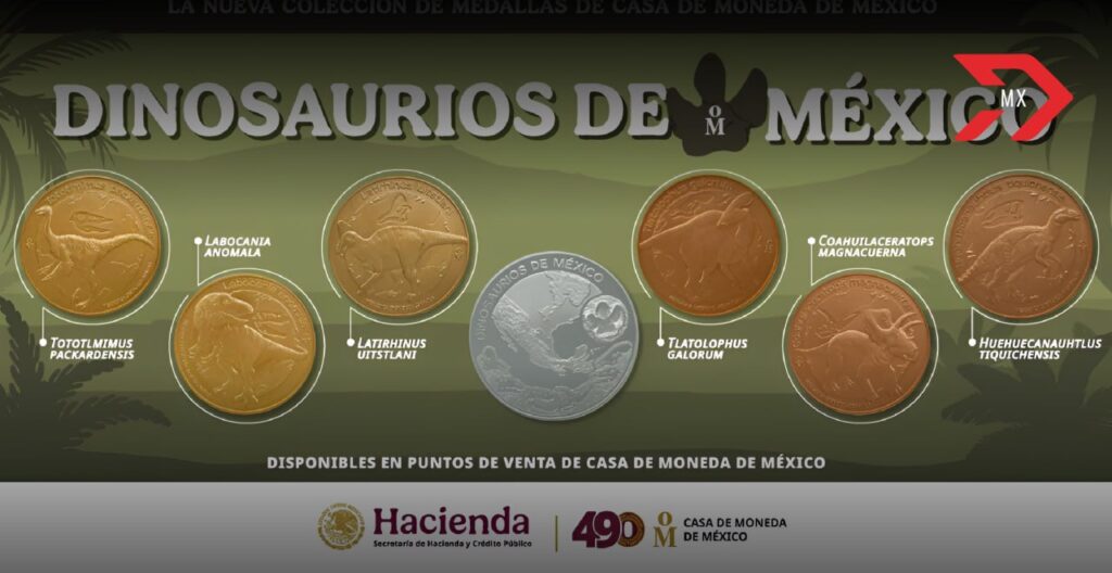 La Casa de Moneda de México lanzó medallas sobre dinosaurios mexicanos; conoce cuánto cuesta cada versión de esta colección especial.